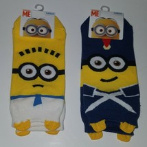 NEW 2 Minions Despicable Me Child Socks Lot Royal Guard Blue Yellow - £6.71 GBP