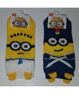 NEW 2 Minions Despicable Me Child Socks Lot Royal Guard Blue Yellow - £6.59 GBP