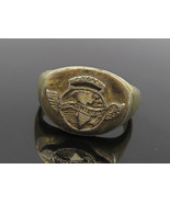 925 Sterling Silver - Vintage 20th Century Globe Large Band Ring Sz 13 -... - $80.87 CAD