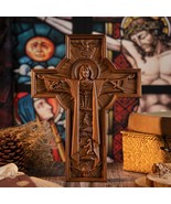 Bgcopper Ascension of Jesus Wood Carving Cross 14&quot; - $82.00 CAD+