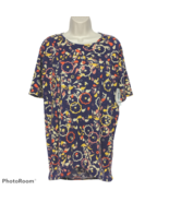 Lularoe Irma Hi-Low Tunic Size XXS Purple Yellow Orange Geometric Short ... - $319.63 MXN
