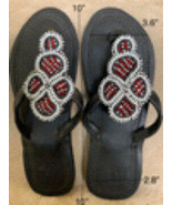 Beaded African Leather Women&#39;s Sandals Size 38 (Approx. 8) - £39.50 GBP