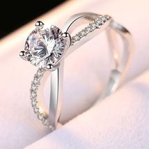 10k/14k/18k white gold ring with diamonds Elegant Moissanite &amp; Diamond - £347.89 GBP+