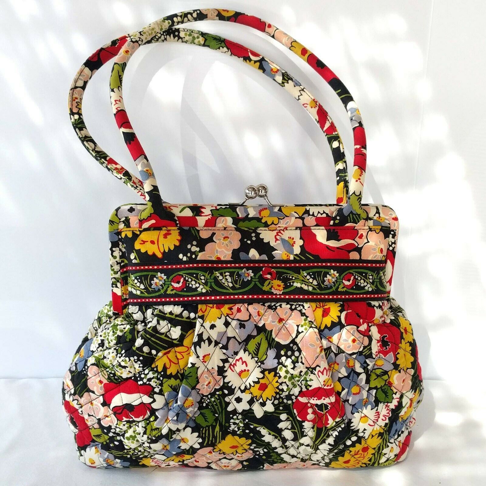 Vera Bradley Purse Quilted Fabric Clutch Close Floral Cotton Shoulder Bag - $32.95