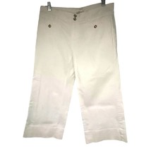 Old Navy Womens White Pelazzo Crop Capri Pants Sz 8 Stretch Pockets Cotton New - £11.86 GBP