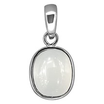GEMS White Moonstone 15.25 Ratti 14.50 Carat Gemstone Silver Plated Pendant for - £16.86 GBP