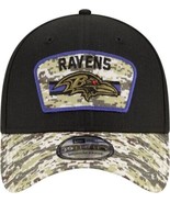 Baltimore Ravens New Era Salute to Service 39Thirty Camo Stretch Fit Hat... - £18.80 GBP