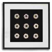 Wall Decor Art Abstract Ebony Black Seashell Fir Glass Velvet Linen Polished - £288.53 GBP