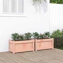  Garden Planter Set of 2 Natural wood Solid douglas wood - $4,418.10 MXN