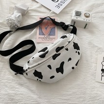 Korean 2022 Milk Cow Print Women Canvas Crossbody belt Bag Japanese Harajuku Gir - £15.61 GBP