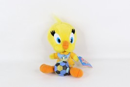 NOS Vintage 90s Looney Tunes 1998 World Cup Soccer Tweety Bird Stuffed Plush Toy - £19.01 GBP