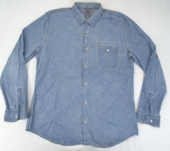 LEVI&#39;S Modern Fit Long Sleeve Button Front Chambray Shirt SZ XL Blue Lig... - £14.97 GBP
