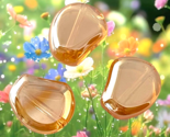 10 pcs Hyacinth Bean Glass Beads Orange Amber Aurora Borealis Finish 15x... - £9.64 GBP