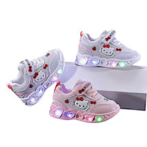Kitty Themed Kids Girls Sneakers LED Light Up Toddler Sport Shoes Baby T... - $26.90