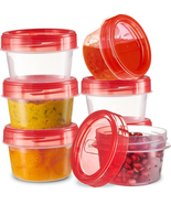 PLASTICPRO 6 Pack Twist Cap Food Storage Containers with Red Screw on Li... - $247.94 MXN