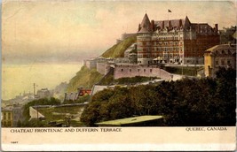Canada Quebec City Chateau Frontenac Hotel Dufferin Terrace Souvenir Postcard - £7.35 GBP