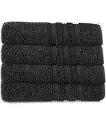 Bath Towels 27 x 54&quot; Pk of 4 Ultra Soft 100% Combed Cotton Grey Towels NEW - £34.90 GBP