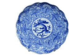 Antique Japanese Sometsuke plate hand painted blue underglaze - £70.67 GBP