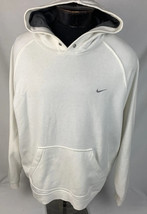 Vintage Nike Sweatshirt Hoodie Embroidered Swoosh White Pullover Men’s XL - £31.44 GBP