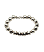 Tiffany &amp; Co. Sterling Silver 10mm Ball Bead Beaded HardWear Bracelet 7&quot; - £128.49 GBP