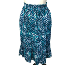 Cato Skirt High Low Blue Womens Small Lined Geometric Print Pockets Elas... - $19.60