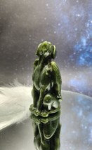 Xiuyan Jade Winged Angel Dog Pet Memorial, Pet Loss Gift, Gemstone Carving  - $39.59