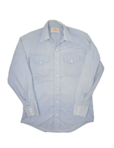 Vintage Mister Leggs Shirt Mens M Western Pearl Snap Chambray Made in USA - £25.11 GBP