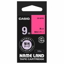 Casio XR-9FPK Label Writer Name Land Tape, 0.4 inch (9 mm), Fluorescent ... - £6.21 GBP