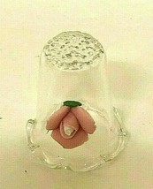 Thimble Glass With Pink Rose Affixed - £3.58 GBP