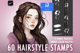 Procreate hair brushes graphics thumb200