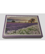 Purple Lavender Flower Sunset Country Trees 1000 New Puzzle No. A-1327 S... - $15.00