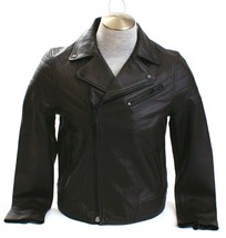 Tommy Hilfiger Dark Brown Leather Zip Front Moto Jacket Men&#39;s NWT - £393.17 GBP