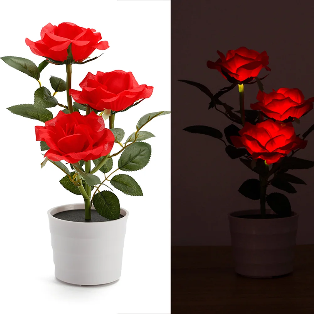 side Decorative Flower Pot  Plant Balcony Lawn Led Rose room Solar Powered Table - £156.80 GBP