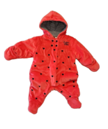 Calvin Klein Baby Bunting Snowsuit 3-6 Months Pink Velvet Valentine Hear... - $21.10