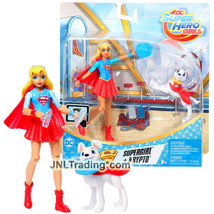 Year 2017 Dc Comics Super Hero Girls 6" Figure - Supergirl With Pet Dog Krypto - $49.99