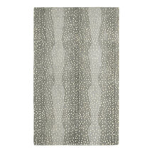 Antelope Hand-Tufted Wool Area Rug, Ballard Design, Grey Animal Print Pa... - £127.49 GBP+