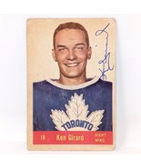 1957-58 Parkhurst #18 KEN GIRARD Toronto Maple Leafs SIGNED AUTO Card - $27.95