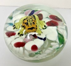 Murano Lily Pad and Frog Glass Paperweight Large 3.5&quot; Rare HTF - £71.10 GBP