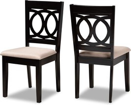 Baxton Studio Barret Dining Chair And Dining Chair Sand Fabric Upholstered - £105.39 GBP