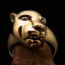 Excellent crafted Lioness Animal Ring female Lion - solid Brass - £17.94 GBP+