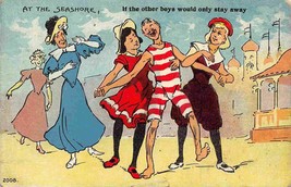 If The Other Boys Would Only Stay Away The Seashore Uncle Sams Comics postcard - £5.53 GBP