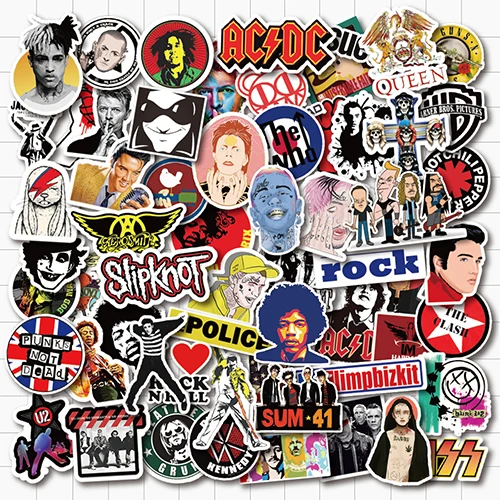 VANMAXX 100 PCS   s Music Cool Stickers Waterproof PVC Decal for Guitar Laptop H - £65.56 GBP