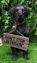 Lifelike Black Labrador Retriever Dog With Welcome Jingle Collar Sign St... - £52.74 GBP