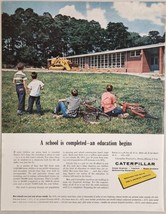 1959 Print Ad Caterpillar CAT Diesel Front Loader Works on School Constr... - £16.28 GBP