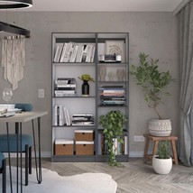 2 Piece Bookcase Living Room Set - 42&quot; Wide, 9 Shelves, Gray/White - $6,903.89 MXN