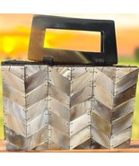 Mad Bags Shell Purse Handbag White Brown Horn Tortoise Mother Pearl Herr... - $442.66 MXN