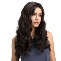  Shoulder Length Black Hair Wig   Straight at the top Curly at the ends - £28.20 GBP