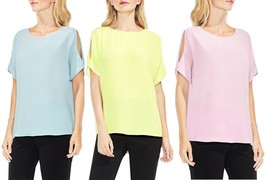 NWT Womens Nordstrom Vince Camuto Slit Sleeve Shoulder Cutout Crepe Top - £19.97 GBP