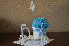 Wicker bicycle on the wedding table from Rustic Art - a great idea for n... - £11.49 GBP