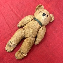 8&quot; Teddy Bear Straw Stuffed JAPAN Made Golden Jointed Small Vintage NEED... - $9.89